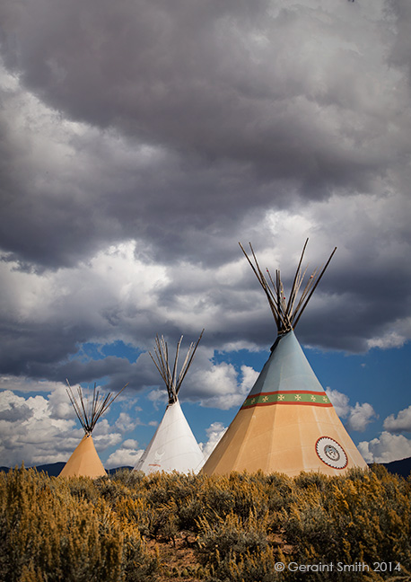 Beautiful sky and tipis