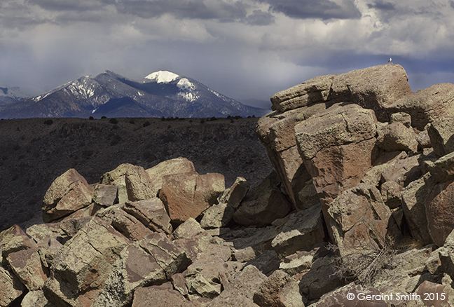 Taos Mountain from the Rio Grande Gorge with a Canyon Wren singing it's heart out