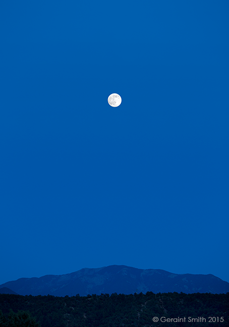 Moonrise over Taos Mountain from San Cristobal, NM