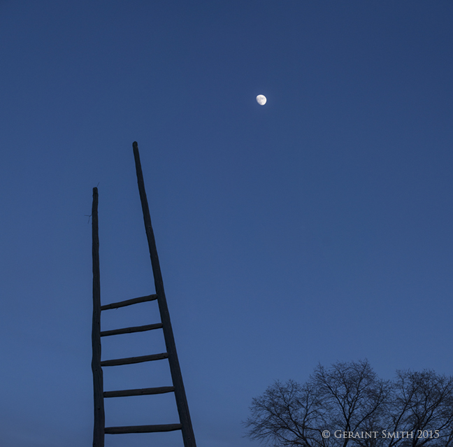 Can't resist a ladder, moon and a tree el prado taos new mexico solstice