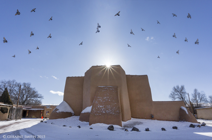 Sunrise at the St Francis church, Ranchos de Taos