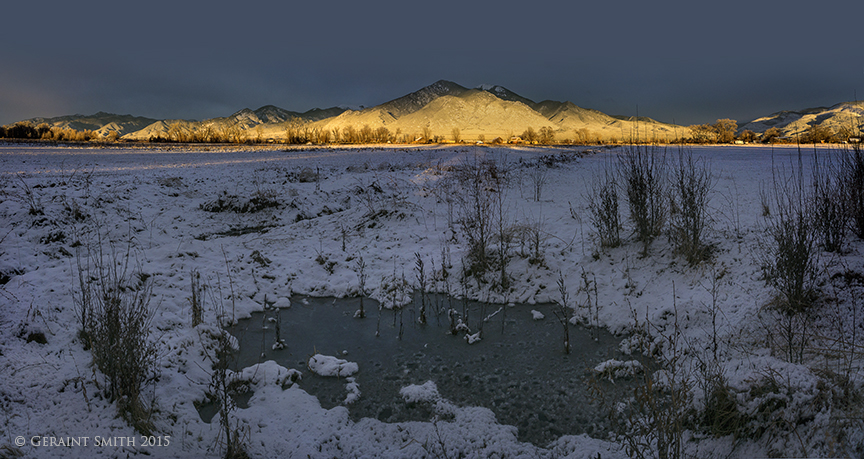 A brief moment, 4 minutes, of high desert light on Taos Mountain new mexico