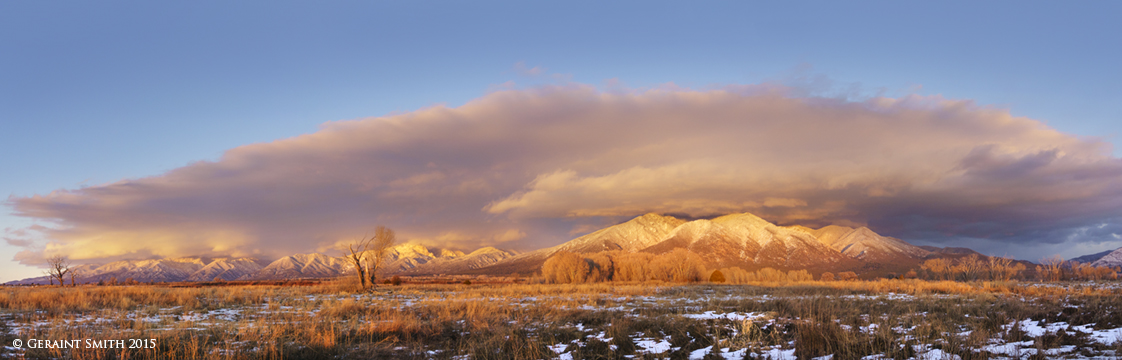 Across the meadow to Taos Mountain northern new mexico