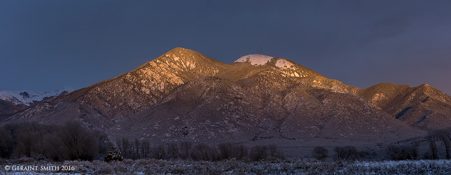 Last bit of light on Taos Mountain (a couple of weeks ago before winter turned to spring)