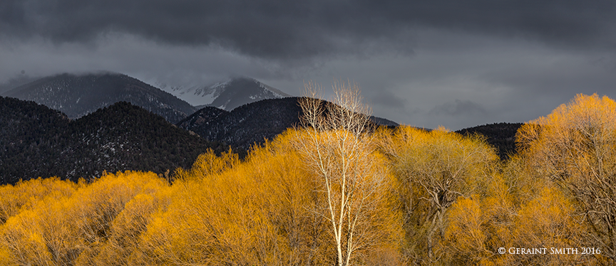 Continuing on the road to Arroyo Seco, New Mexico mountain spring storms