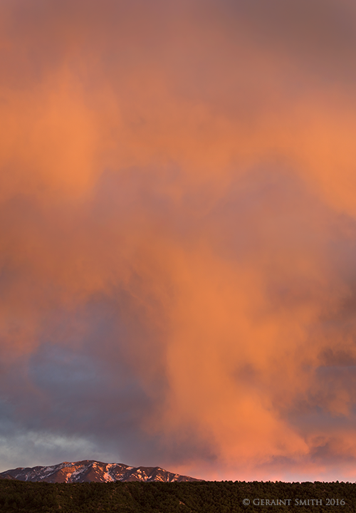 A little bit of mountain and a lot of sky taos mountain sunset