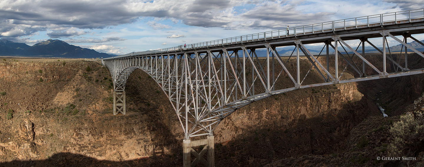 Very large multiple image panorama of the Rio Grande Gorge Bridge, Highway 64, Taos NM