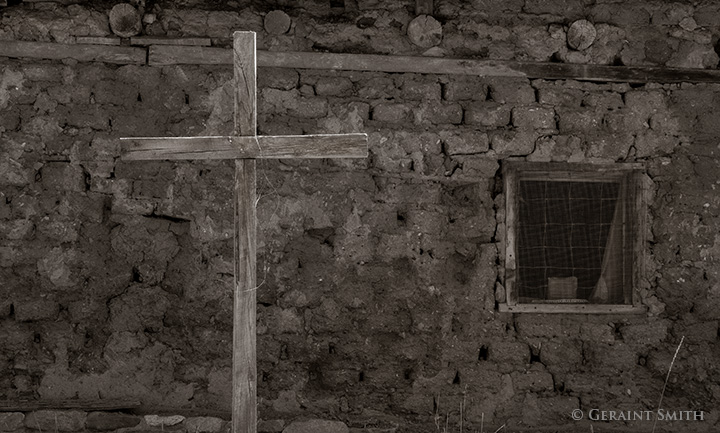 Cross, window and adobe, Valdez, NM