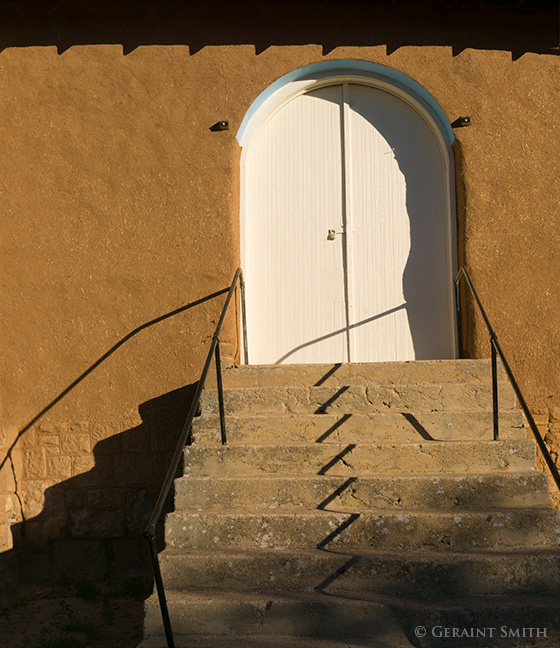Adobe, stairs and shadows lamy depot new mexico