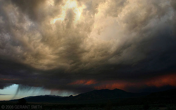 Storm cloud and red rain Taos, NM