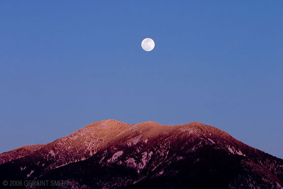 March's moonrise over Taos mountain, NM