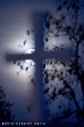 moon rise at the St Francis Church Ranchos de Taos