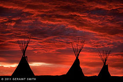 2011 August 03, An insanely red sky over the Taos tipis yesterday evening