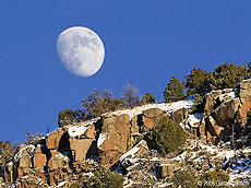 2006 December 02 Moon rise over the Rio Grande Gorge, Taos New Mexico