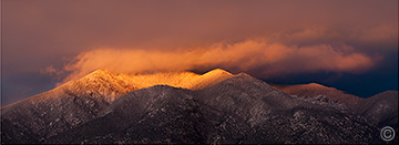2012 December 17, Taos winter light ... sunset on Taos Mountain