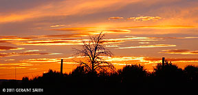 2011 February 11, Range fence sunset