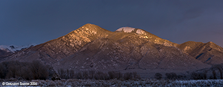 2016 February 20: Last bit of light on Taos Mountain (a couple of weeks ago before winter turned to spring)