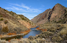 The Rio Grande meandering through the gorge south of Taos