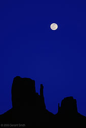 2007 January 18, Full moon rise over Monument Valley Navajo Tribal Park, Arizona