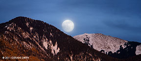 2011 January 21, That moon rising again with Taos Mountain