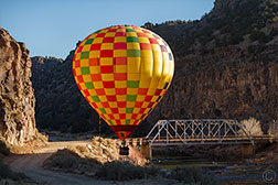 2013 January 12, Eske's "Paradise Balloons" at the John Dunn bridge in the Rio Grande Gorge