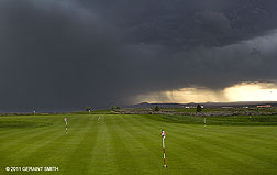 2011 July 03, Golf green and typical New Mexico storm ... last year!