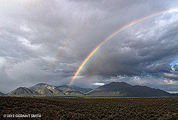 2012 July 09, Rainbow, just a little precursor to summer, over Taos Mountain