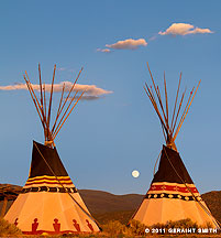 2011 June 15,  Taos moonrise and tipis