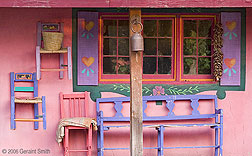 2006 June 27 A very colorful portal last night in 'East Llano', Taos, New Mexico