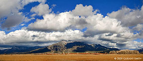 2009 March 10, Big clouds, blue skies, Taos Mountain and new snow