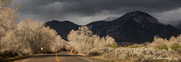 2016 March 13: Highway 150, the road to Arroyo Seco, under stormy skies