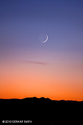 2010 November 08, Crescent moon over the mesa last night