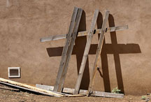 Board crosses in Taos, New Mexico USA