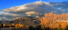 2006 October 23 Taos mountain and cottonwoods from the Rio Lucero