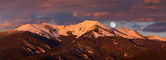 2011 October 11, Taos moonrise over Vallecito Peak