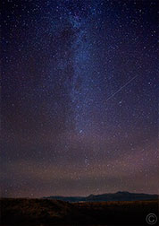 2012 October 25, Having fun outdoors at night. The Milkyway over the Rio Grande Gorge and Taos Mountain, NM